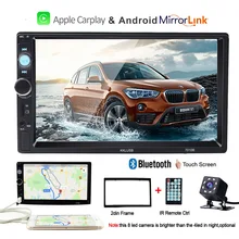 Multimedia Autoradio 2 din lettore autoradio con vista posteriore della macchina fotografica per Carplay Mp4 Mp5 7 ”auto Bluetooth stereo touch screen