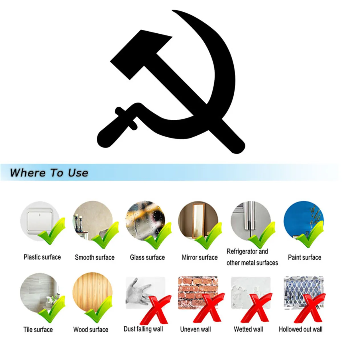 Hammer and Scythe Symbol Wall для дома окон и стекла автомобильная наклейка на дверь