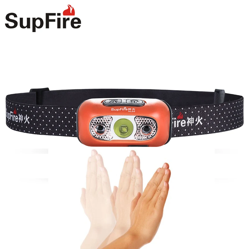 Supfire светодиодные фары USB фонарик Linterna LED EDC фара HL05 Zebralight 1000lm Lampe фронтальная для
