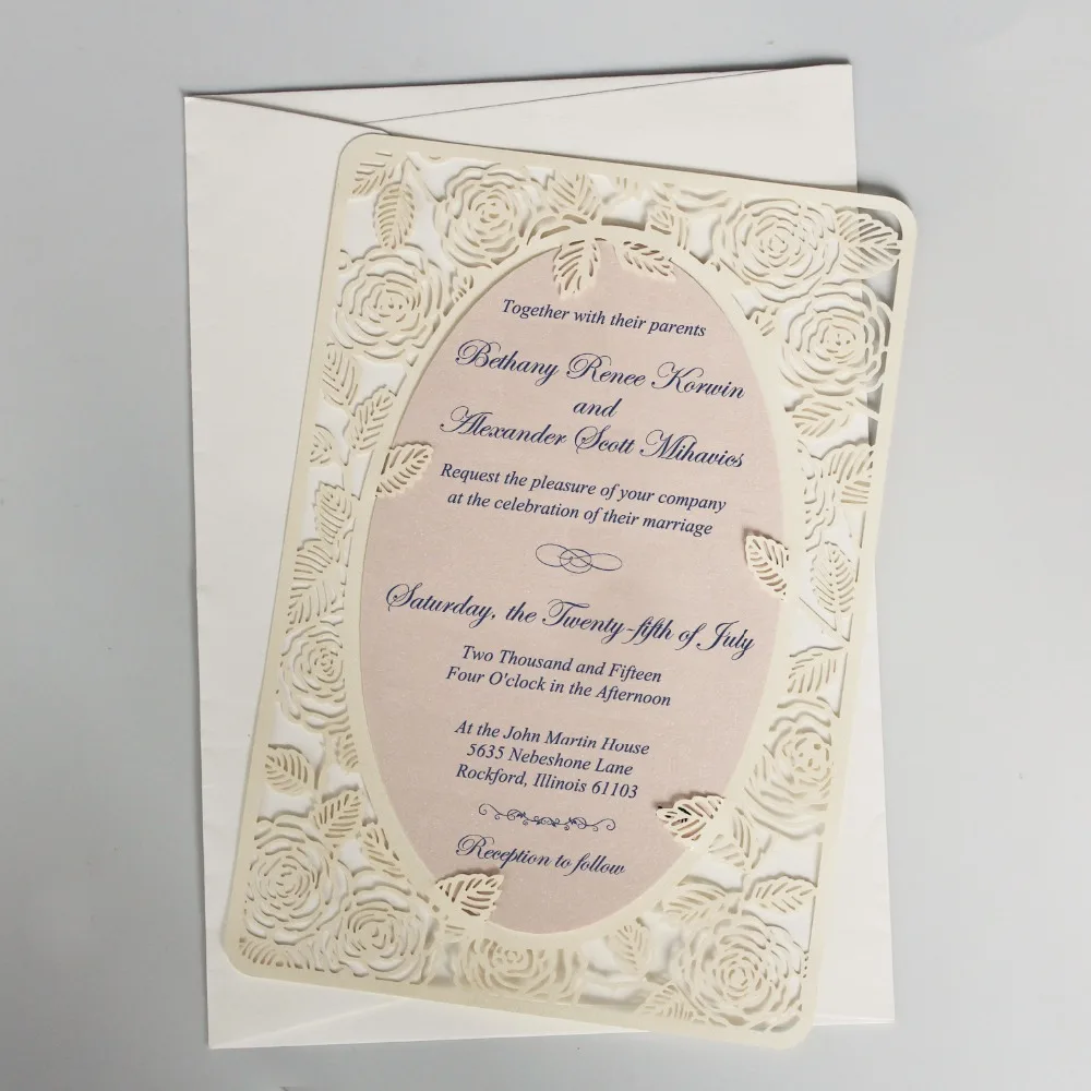 Off White Wedding Invite