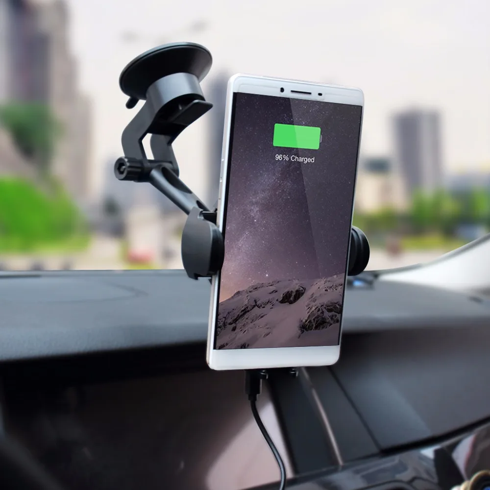 Wireless Chager Car Mount Qi Fast Chaging 360° Adjustable Strong Sticky Gel Pad Car Phone Holder For Samsung Galaxy S8  8 Edge  S7  S6  Note 5 Iphone 8  8 Plus  X And All Qi Enable Dev(4)