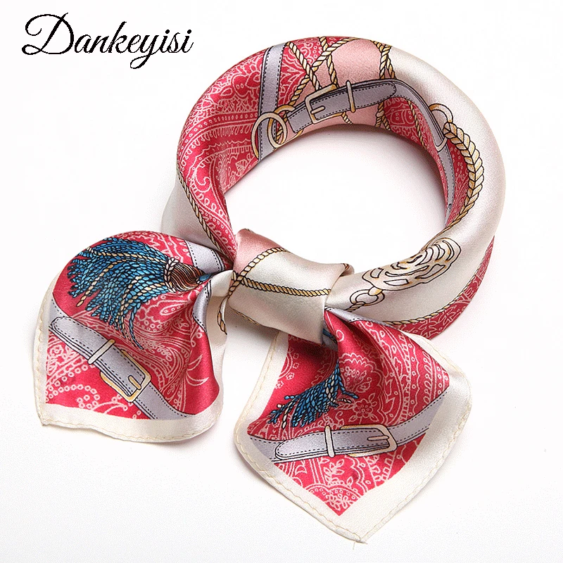 

DANKEYISI Pure Silk Scarf Women Silk Scarf Square Small Female Scarf Stewardess Hostess Lady Office Neckerchief Foulard Bandana