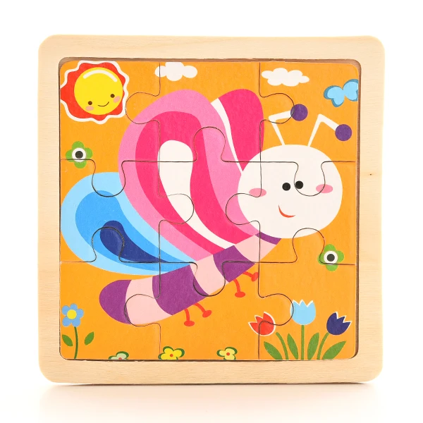 Детская мультяшная животные Детский сад образовательная деревянная головоломка для родителей-детей игрушка безопасность Нетоксичная - Цвет: see chart