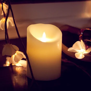 

Ksperway 3.5"*5" Flameless Moving Wick LED Candles with Timer and Remote Control for Decoration
