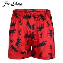 Мужские рождественские Короткие штаны для Хэллоуина с принтом животных, лося, шорты-боксеры, легкие свободные спортивные штаны, шорты для отдыха, пляжная одежда