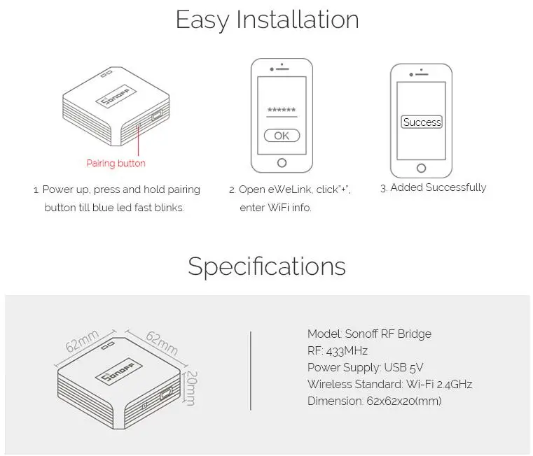 Sonoff RF мост WiFi 433 МГц для замены модуля домашней автоматизации универсальный переключатель Интеллектуальный Domotica Wi-Fi пульт дистанционного управления RF