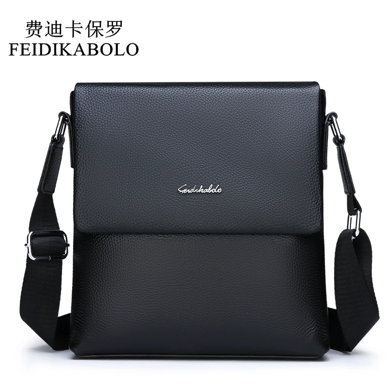 FEIDIKABOLO البقر جلد طبيعي حقيبة ساعي بريد للرجال المرأة حقيبة كتف صغيرة عارضة رفرف الذكور رجل Crossbody أكياس للرجال حقائب جلدية