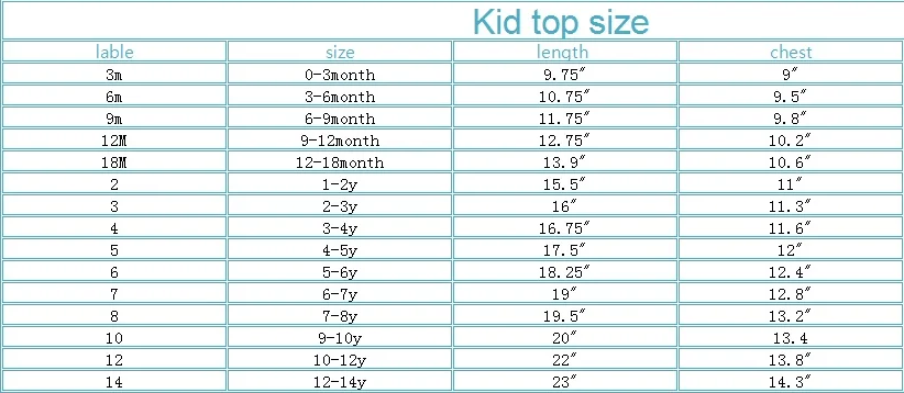 kid top1 size
