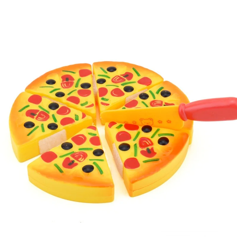 6pcs/set Kids Pizza Cutting Toys Children Baby Pretend Kitchen Toys Set 