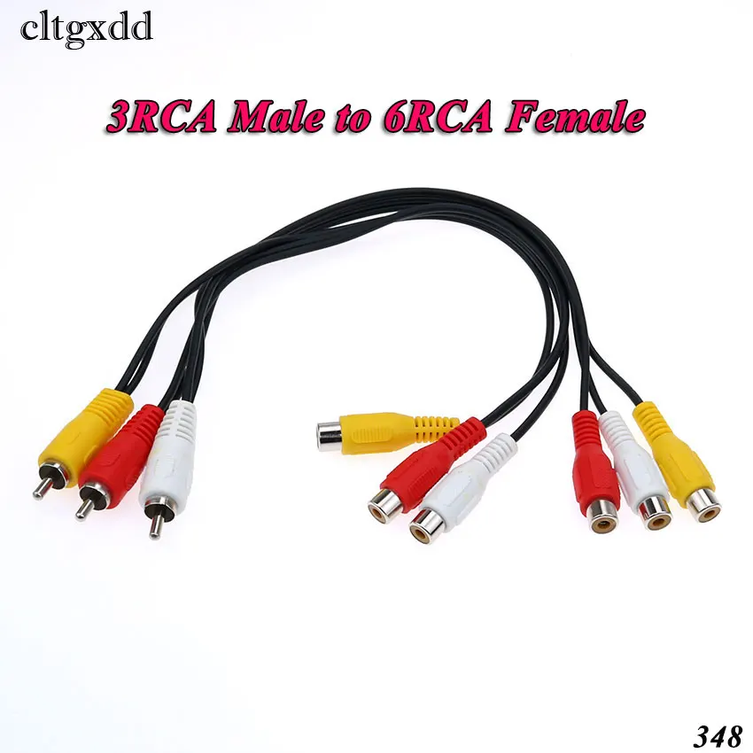 Cltgxdd RCA штекер 2 3 штекер/гнездо адаптер AUX кабель DVD Аудио Видео AV сплиттер
