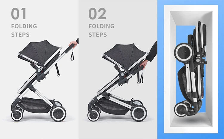 Детские легкая коляска складной может сидеть лежащий двухсторонний высокий пейзаж портативный зонтик Новорожденный ребенок детская
