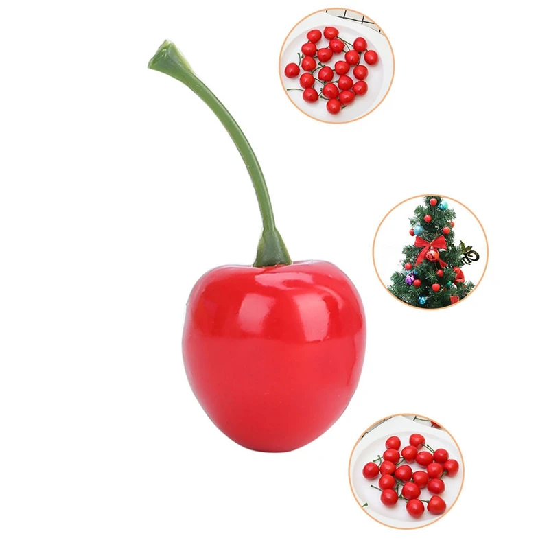 

Mini Simulation 20Pcs Plastic Fake Artificial Fruit Model Small Cherry Foam Christmas Tree Decoration Party Kitchen Wedding