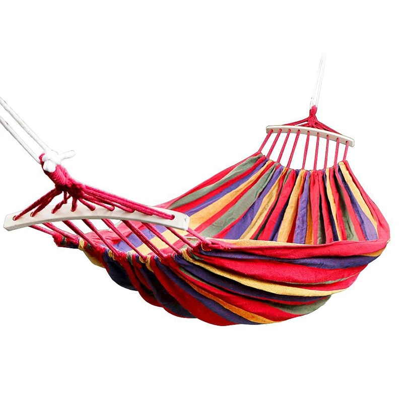 

Double Hammock 450 Lbs Portable Travel Camping Hanging Hammock Swing Lazy Chair Canvas Hammocks(Red)