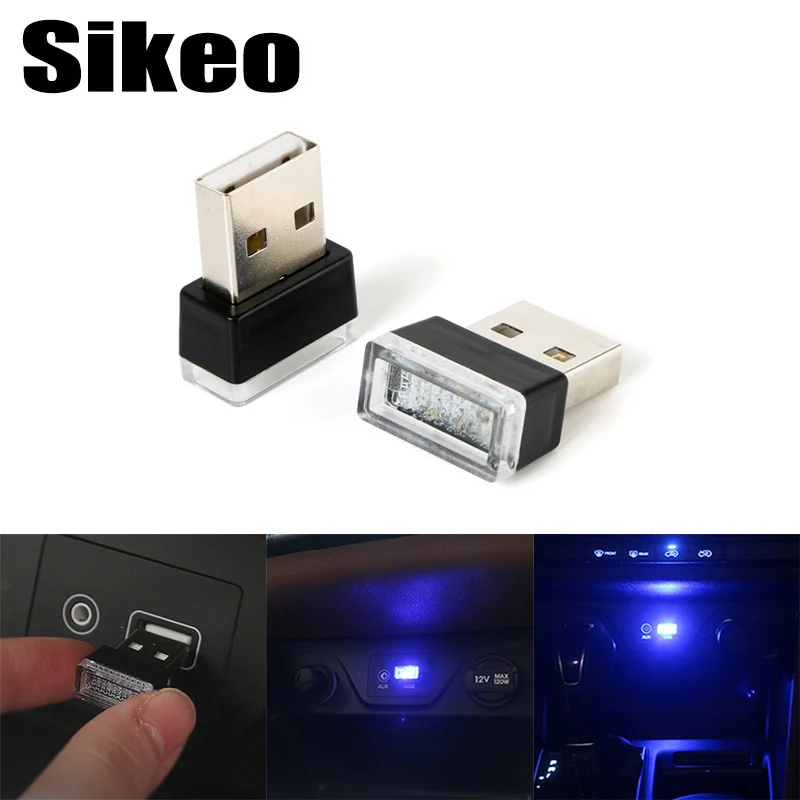 1PC Car USB LED Atmosphere Lights Decorative Ambience Lamp Emergency