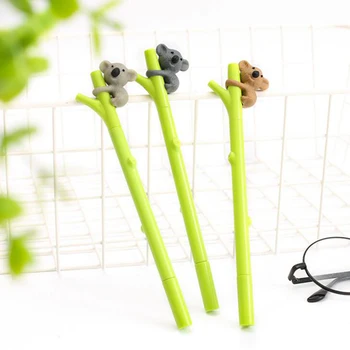 

5pcs/lot Green branch design gel ink roller pen Cute animal series writing pens Office School stationery supplies (tt-2979)