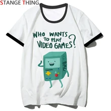 Adventure Time Play Video Games, забавная футболка для мужчин/wo, Мужская футболка с мультипликационным принтом, летняя футболка унисекс, крутая футболка для мужчин/женщин