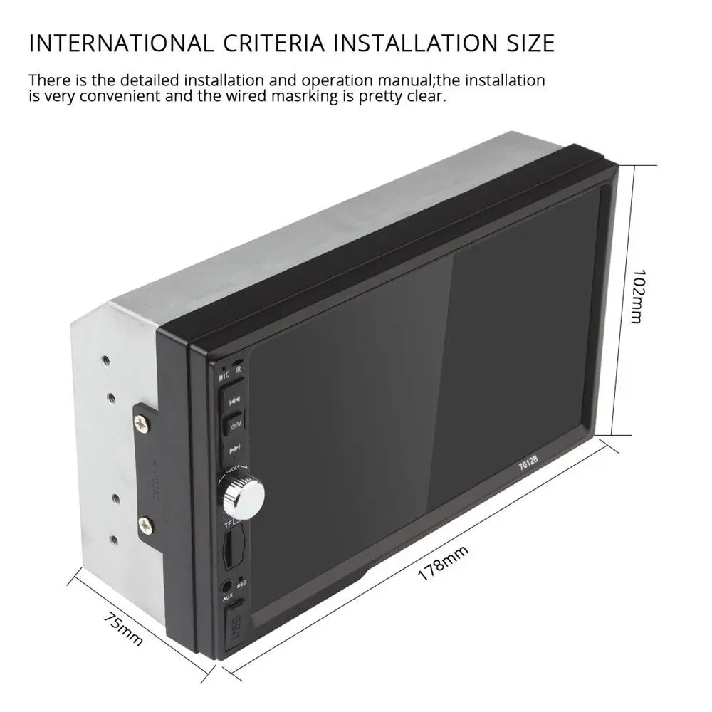 Bluetooth стерео Зеркало Ссылка Радио сенсорный 2 Din AUX/USB/FM 7 ''с тыловой камерой MP5 Автомобильный плеер Поддержка Sreering управление 12 В