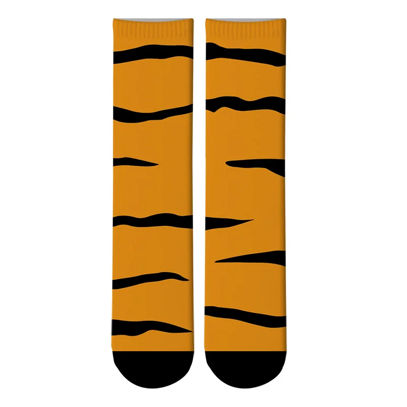 Мужские модные носки с объемным рисунком тигровой кожи, мужские забавные носки с необработанными говяжьими долларами, уличные трендовые носки без пятки с американским флагом