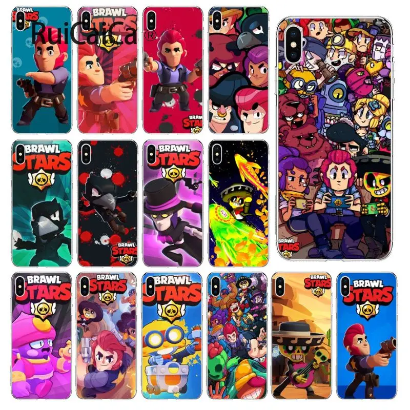 

Ruicaica Brawl Stars Transparent TPU Soft Silicone Phone Cover for Apple iPhone 8 7 6 6S Plus X XS MAX 5 5S SE XR Cover