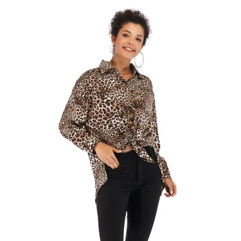 

2019 Spring Autumn Women Loose Tops Leopard Print Button Women Shirts and Blouses Tops Female Blusas Mujer de Moda Casual Tops