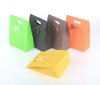 

16x12x6 cm Gift bag with handle Wedding Party Favor Gift Bags For Party More Colors 24pcs