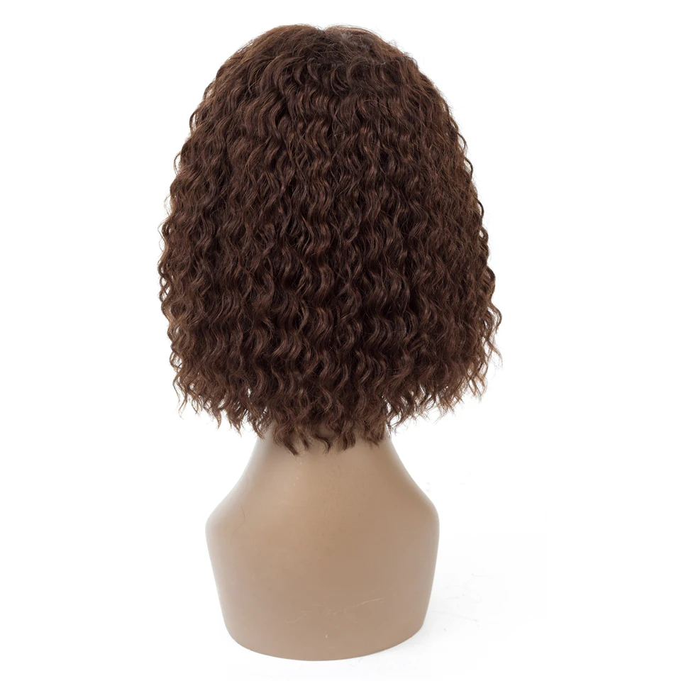 Вьющиеся человеческие волосы парики для черных женщин не Реми Бразильские Волосы Волнистые Короткие Боб парики HairUGo человеческие волосы парик с челкой