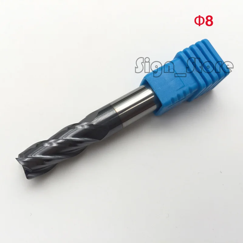 

2pcs/set 4F carbide end mill HRC55 4 Four Flute Milling cutter cnc Router endmill End milling bit cnc cutting tool 8*8*20*60mm