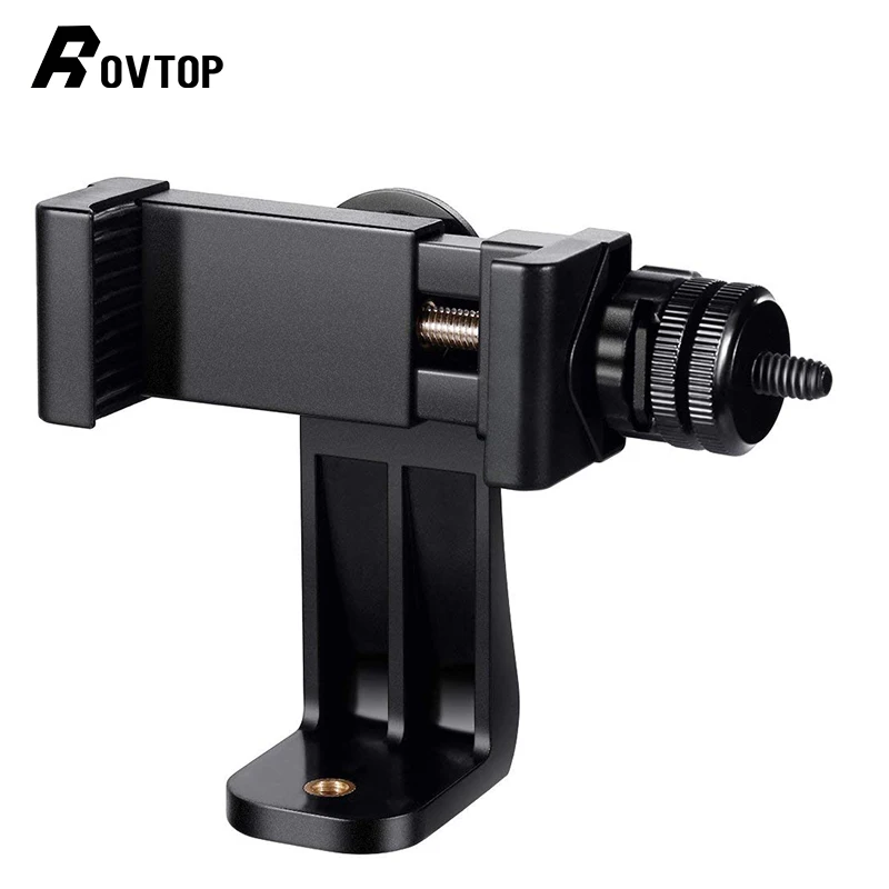 

Rovtop Universal Smartphone Tripod Adapter Cell Phone Holder Mount Adapter With Hot Shoe For Iphone Samsung Adjustable Clamp