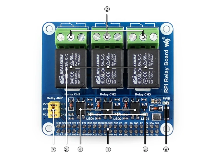 Waveshare Raspberry Pi релейная плата питания реле для расширения платы поддерживает Raspberry Pi A+/B+/2B/3B/3B+ для домашней автоматизации