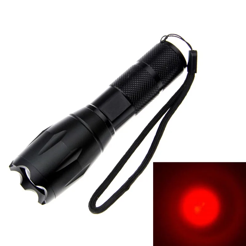 5 Mode 550lm Red Light LED Flashlight 250lm Zooming Torch Flashlight