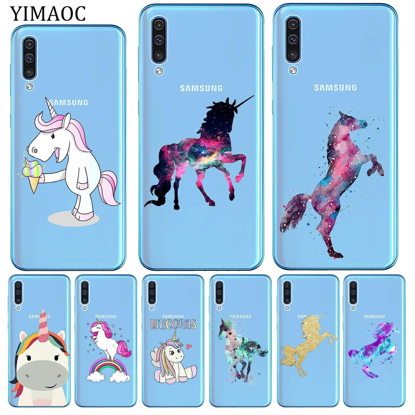 

YIMAOC Cute unicorn Horse Animal Soft Phone Silicone Case for Samsung Galaxy A70 A60 A50 A40 A30 A20 A10 M10 M20 M30 M40 Cover