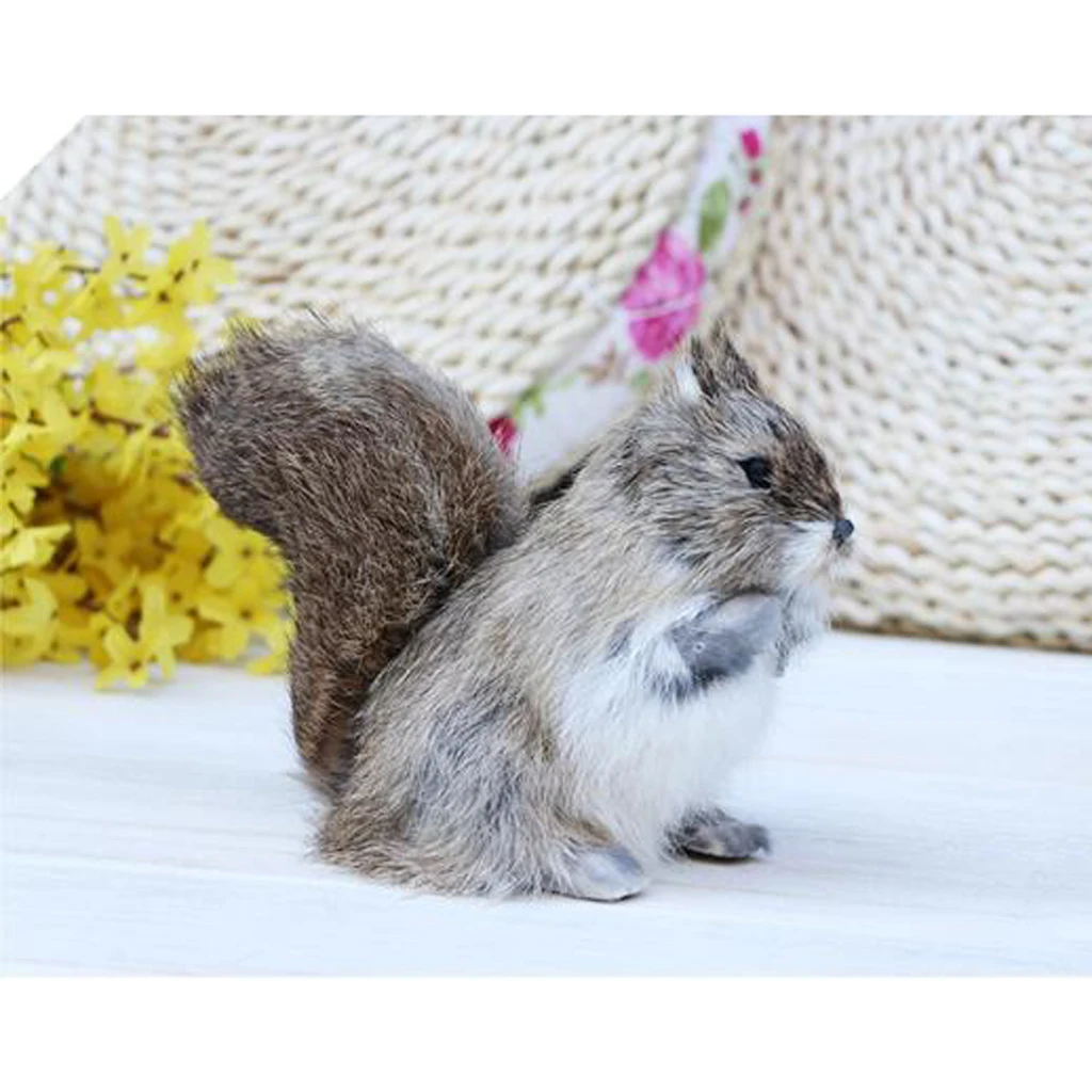Artificial Animal  Squirrel Taxidermy Garden Home Landscape Decor Toy Garden Decor