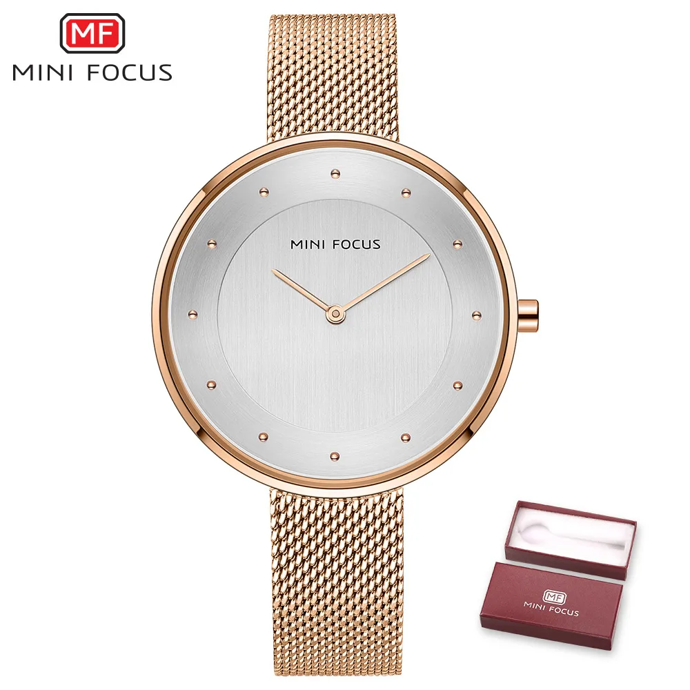 

MINIFOCUS Women Watches 2018 Top Brand Luxury Quartz Clock Ultra Thin Mesh Strap Fashion Minimalist Ladies Wrist Watch + BOX