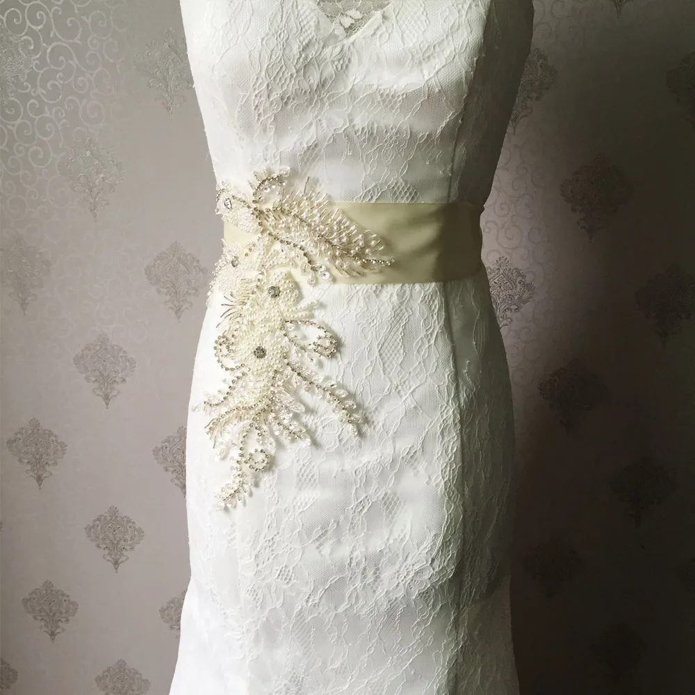 

TRiXY A148 Free shipping Crystal Rhinestone Pearls Wedding Bridal Belt Wedding Sashes Applique Beading Wedding Bridal Belts