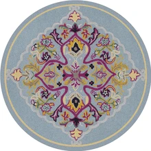 Alfombra redonda de Mandala de estilo bohemio, alfombras Vintage étnicas antideslizantes para sala de estar, alfombrilla para silla de ordenador suave y esponjoso, zona de juegos para niños