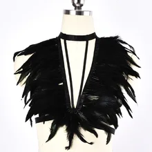 JLX. Жгут женское перьевое боди Бандаж ремень перо крыло бюстгальтер плечо BurningMan фестивальный рейв панк готика Сексуальное белье