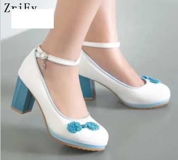 

Girls Elegant Plus Size 28-52 Zapatos Mujer Ladies Ankle Strap Pumps Bride Party Women Wedding Shoes Woman High Heels BYB16186