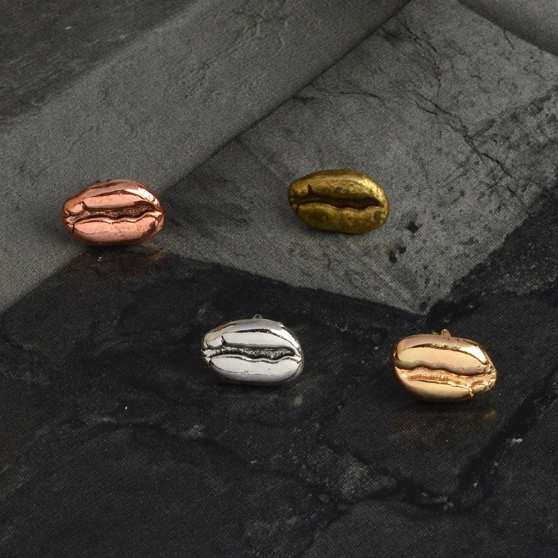 Enameled Metal Pins brooches Lovely shape Coffee beans coffee lover