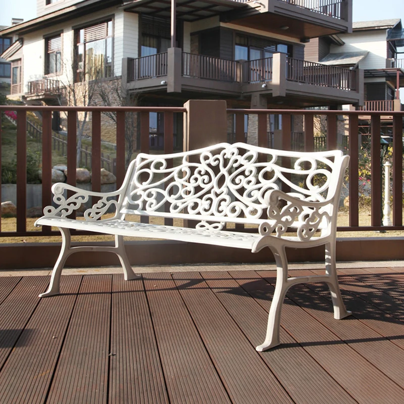 3 person antique cast aluminum good quality luxury durable park bench garden chair for outdoor