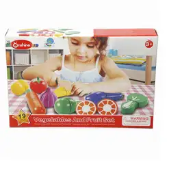 Onshine бренд 19 шт. деревянный садовый овощей и фруктовым набор игрушек/дети ребенок деревянные кухонные развивающие игрушки, бесплатная