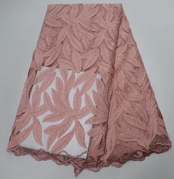 

African Tulle Lace 2019 High Quality French Net Lace Fabric With Rhinestones For Nigerian Wedding Dress
