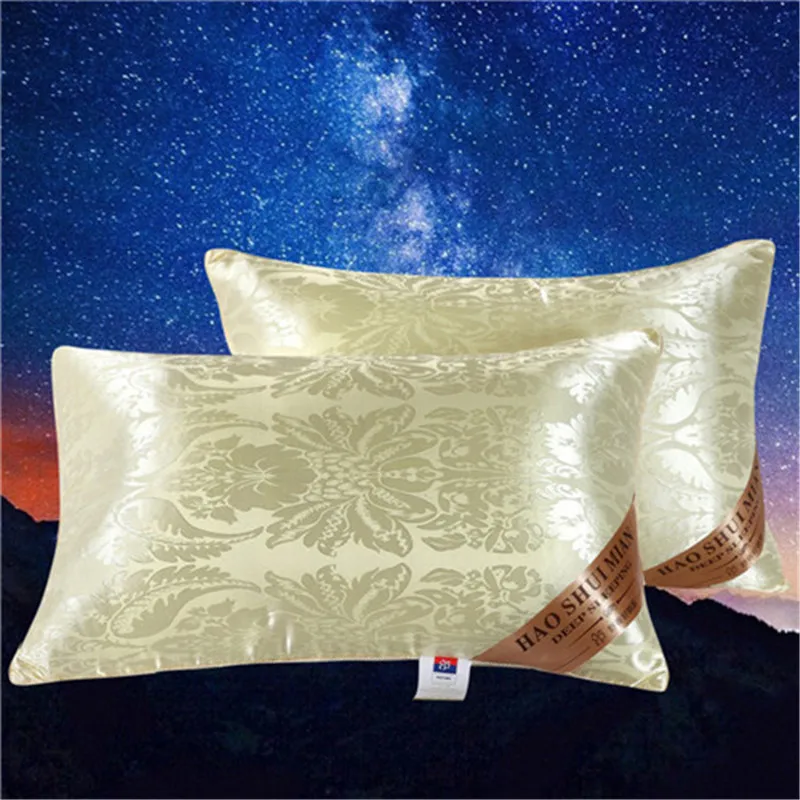 

LREA 1pc 48*74cm Silk pillow the family or hotel Protect the neck Fill in the full Comfortable sleep pillows for bedding