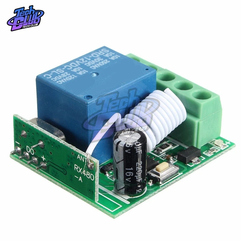 

10A 1 Channel 433HZ Remote Control Receiver RF Wireless Relay Switch DC 12V for DIY Integrated Circuits Switch Module