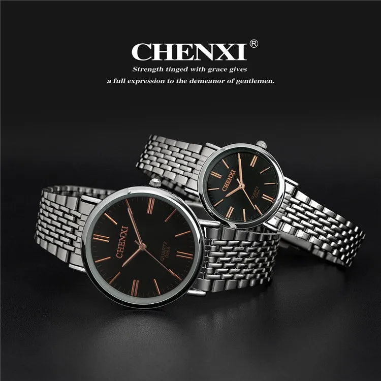 Classic Simple  Black Stainless Steel Analog Quartz Watches Men Business Waterproof Calendar Watch Free Shipping 4