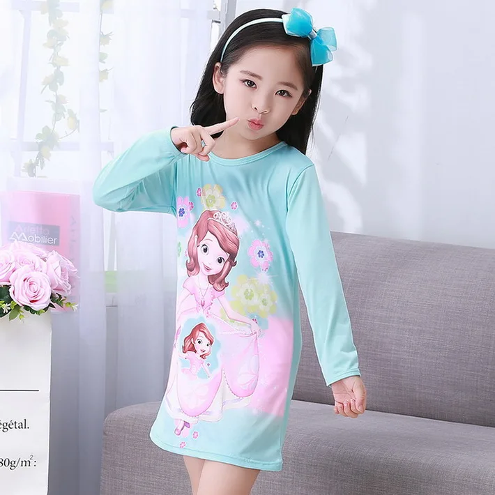 Детское платье в% A-486 ночная рубашка с длинными рукавами для девочек на весну и осень, детская одежда домашняя одежда для сна для девочек детские халаты и ночные рубашки - Цвет: style 4