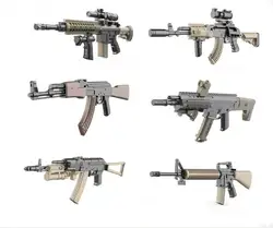 Второй мировой войны Мир классический пистолет AK47 M16 Штурмовая винтовка мини модель строительные блоки игрушки для детей Кирпичи подарок