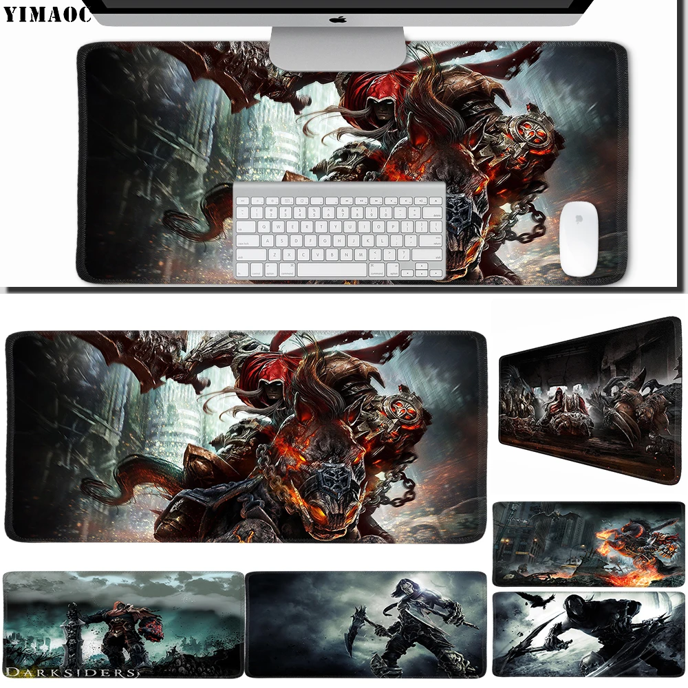 

YIMAOC 30*60 cm Large Mouse Pad Gamer Mousepad Rubber Gaming Desk Mat with Locking Edge Darksiders