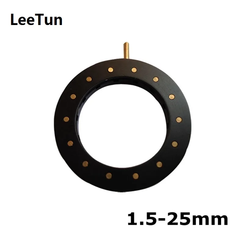 

1.5-25mm Aperture Diameter Zoom Iris Diaphragm Aperture Condenser for Microscope Camera CCTV Lens Optical Instrument 14 Blades
