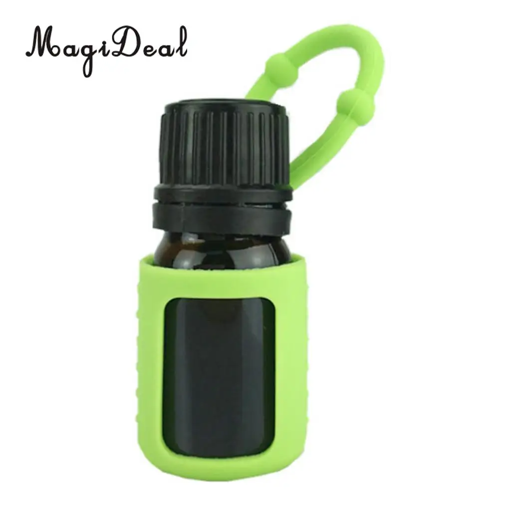 5ml Silicone Essential Oils Roller Bottle Holder Protective Sleeve Carrying Storage Case Cover for Travel Keychain Car Purse Bag