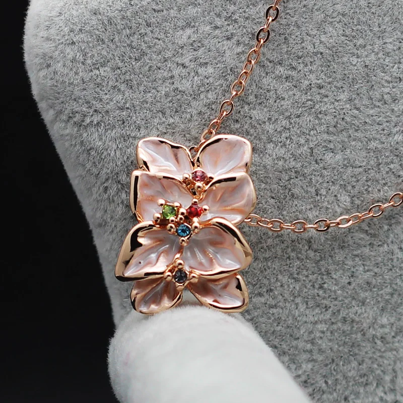 Женское ожерелье с подвеской в виде листа и цветка золотого цвета|necklace jewelry|brand